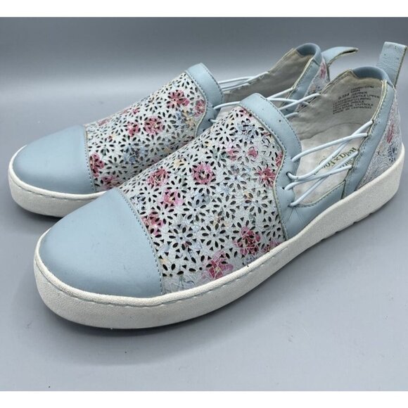 Jambu Erin Comfort Shoes Slip On Blue Floral Leather Size 9.5 - Picture 1 of 9